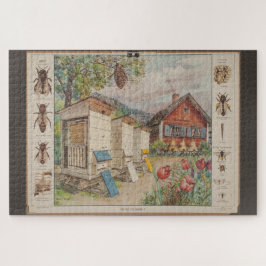 スウェーデンの古い学校の壁図 – ミツバチ ジグソーパズル