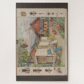 スウェーデンの古い学校の壁図 – ミツバチ ジグソーパズル (縦)