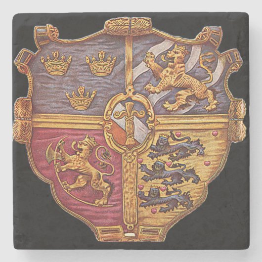 スウェーデンの古代の紋章 ストーンコースター (正面)