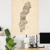 スウェーデンの古楽譜 ポスター (ホームオフィス)