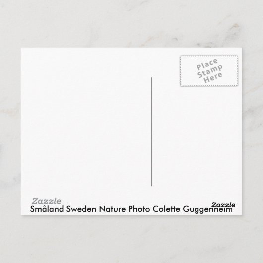 スウェーデンの名刺の横 ポストカード (裏面)