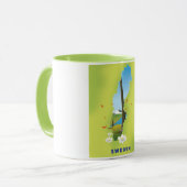 スウェーデンの図解入りの、写真付きの地図ポスター。 マグカップ (正面左)