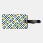 スウェーデンの国旗はタイポグラフィパターンを着色します ラゲッジタグ (裏面横)