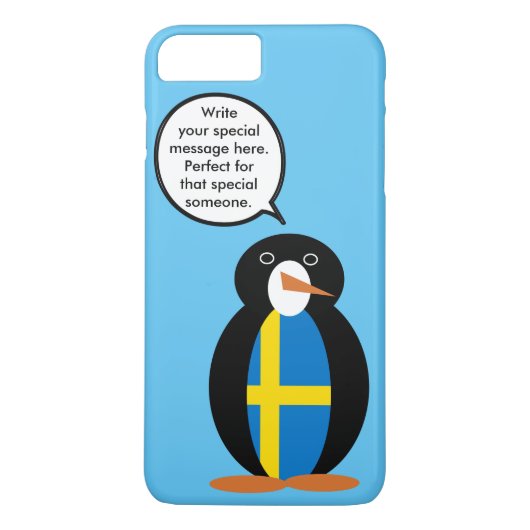 スウェーデンの国旗を話すペンギンさん カスタマイズ Case-Mate iPhoneケース (裏面)