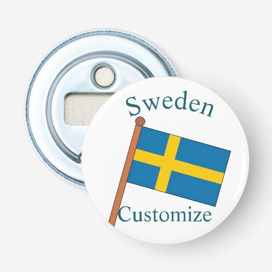 スウェーデンの国旗 サンダーの入り江 栓抜き (正面)