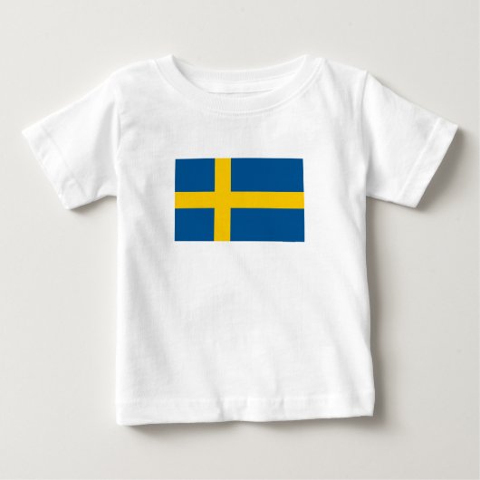 スウェーデンの国旗 ベビーTシャツ (正面)