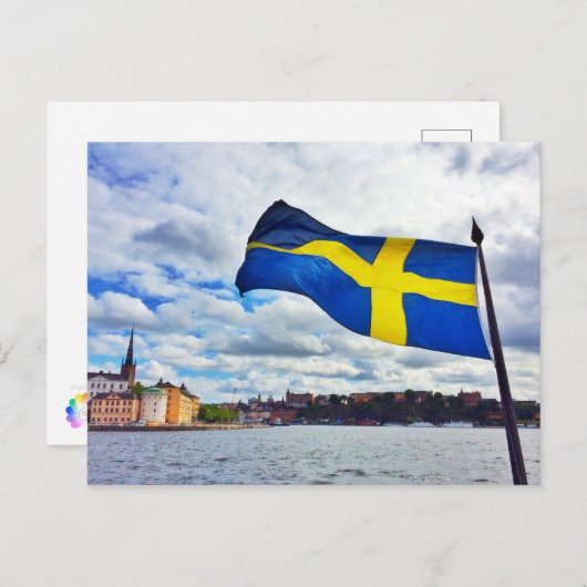 スウェーデンの国旗 ポストカード (正面/裏面)