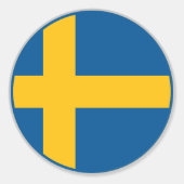 スウェーデンの国旗 ラウンドシール (正面)