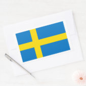 スウェーデンの国旗 長方形シール (封筒)