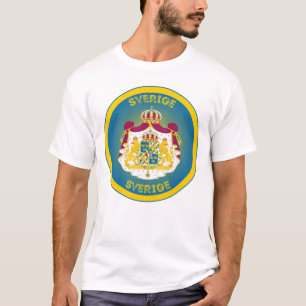 スウェーデンの国章の円形デザイン Tシャツ