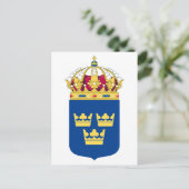 スウェーデンの国章ポストカード ポストカード (スタンド正面)