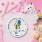 スウェーデンの地図の旗および神7月 ペーパープレート (パーティー)