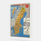 スウェーデンの地図 アクリルサイン (傾斜)