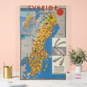 スウェーデンの地図 アクリルサイン (ウェディング)