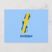 スウェーデンの地図 ポストカード (正面)