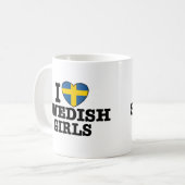 スウェーデンの女の子が大好き コーヒーマグカップ (正面左)