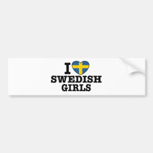 スウェーデンの女の子が大好き バンパーステッカー