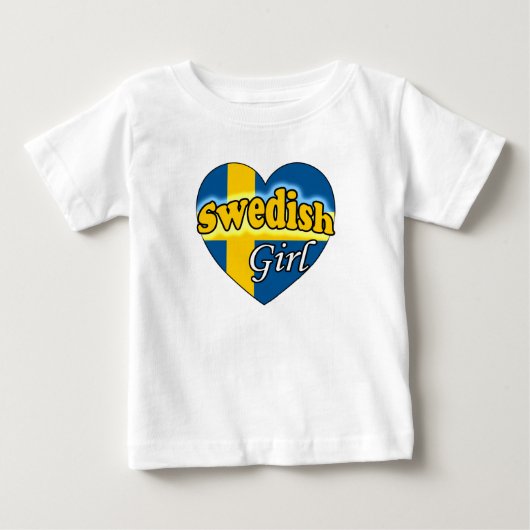 スウェーデンの女の子 ベビーTシャツ (正面)