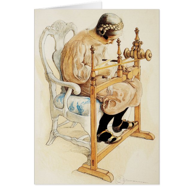 スウェーデンの少女の機織り (正面)