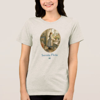 スウェーデンの少女 - Swedish girl トライブレンドTシャツ