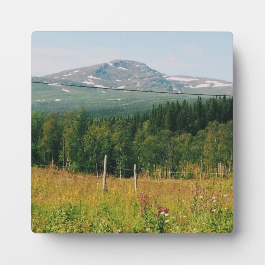 スウェーデンの山の風景 フォトプラーク (正面)