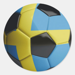 スウェーデンの旗のサッカーボール ラウンドシール