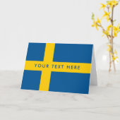 スウェーデンの旗のスウェーデンのためのカスタムな挨拶状 カード (黄色い花)