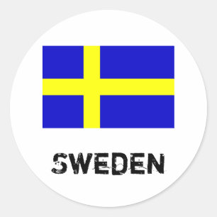 スウェーデンの旗のステッカー ラウンドシール