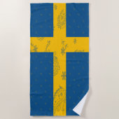 スウェーデンの旗のビーチタオル ビーチタオル (正面)