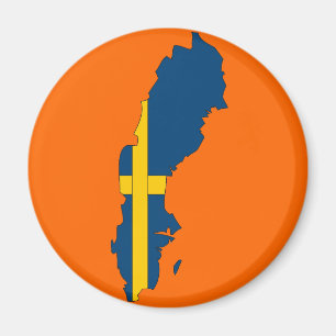 スウェーデンの旗の地図 マグネット