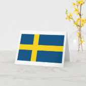 スウェーデンの旗の挨拶状 カード (黄色い花)
