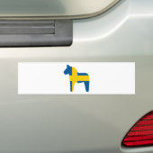 スウェーデンの旗のDalaの馬 バンパーステッカー (車上)