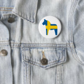 スウェーデンの旗のDalaの馬 缶バッジ (インサイチュ)