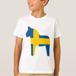 スウェーデンの旗のDalaの馬 Tシャツ