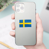 スウェーデンの旗 カスタムカット  シール (スマートフォン)