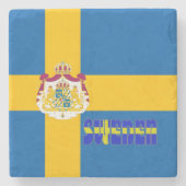 スウェーデンの旗 ストーンコースター (正面)