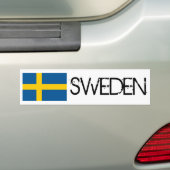 スウェーデンの旗 バンパーステッカー (車上)