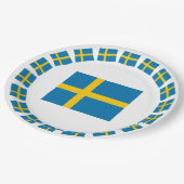 スウェーデンの旗 ペーパープレート (アングル)