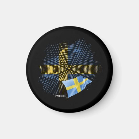 スウェーデンの旗 マグネット (正面)