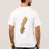 スウェーデンの旗＋地図＋テキストTシャツ Tシャツ (裏面)
