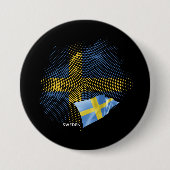 スウェーデンの旗 缶バッジ (正面)