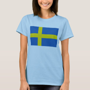 スウェーデンの旗Xの地図のTシャツ Tシャツ
