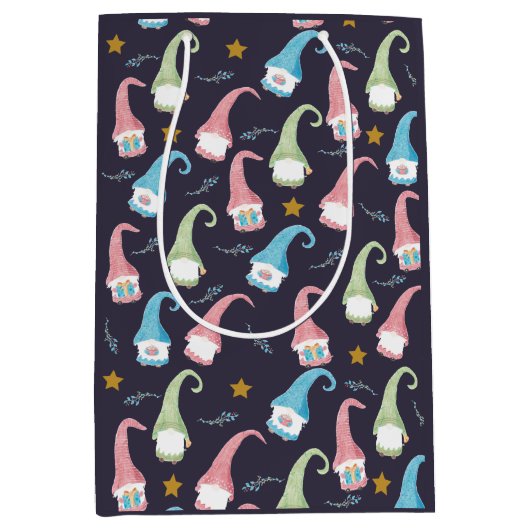 スウェーデンの格言パターンギフトバッグ ミディアムペーパーバッグ (正面)