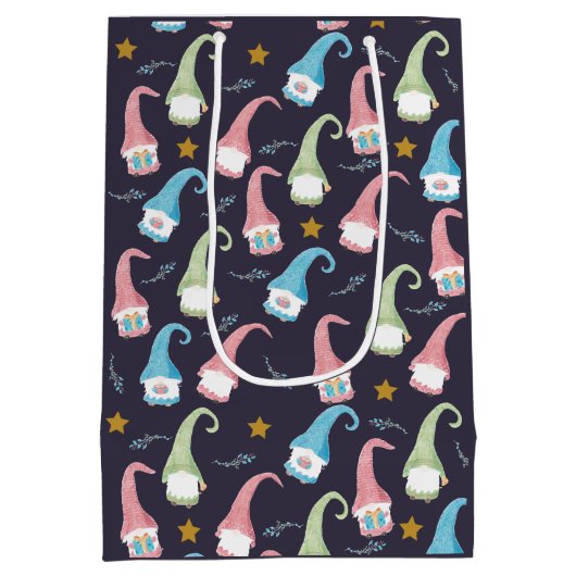 スウェーデンの格言パターンギフトバッグ ミディアムペーパーバッグ (裏面)