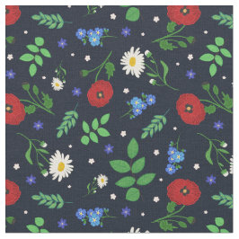 スウェーデンの民俗花-花パターン ファブリック