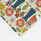 スウェーデンの民生猫と鳥 フリースブランケット (角)