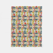 スウェーデンの民生猫と鳥 フリースブランケット (正面)