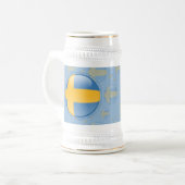 スウェーデンの泡旗 ビールジョッキ (正面左)
