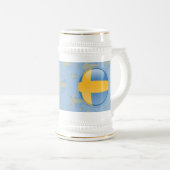 スウェーデンの泡旗 ビールジョッキ (正面右)