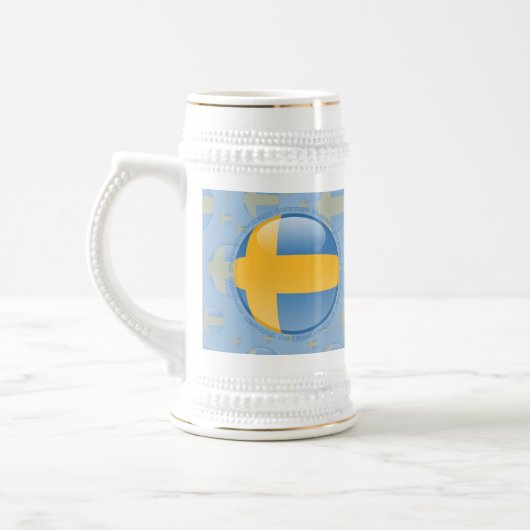スウェーデンの泡旗 ビールジョッキ (左)